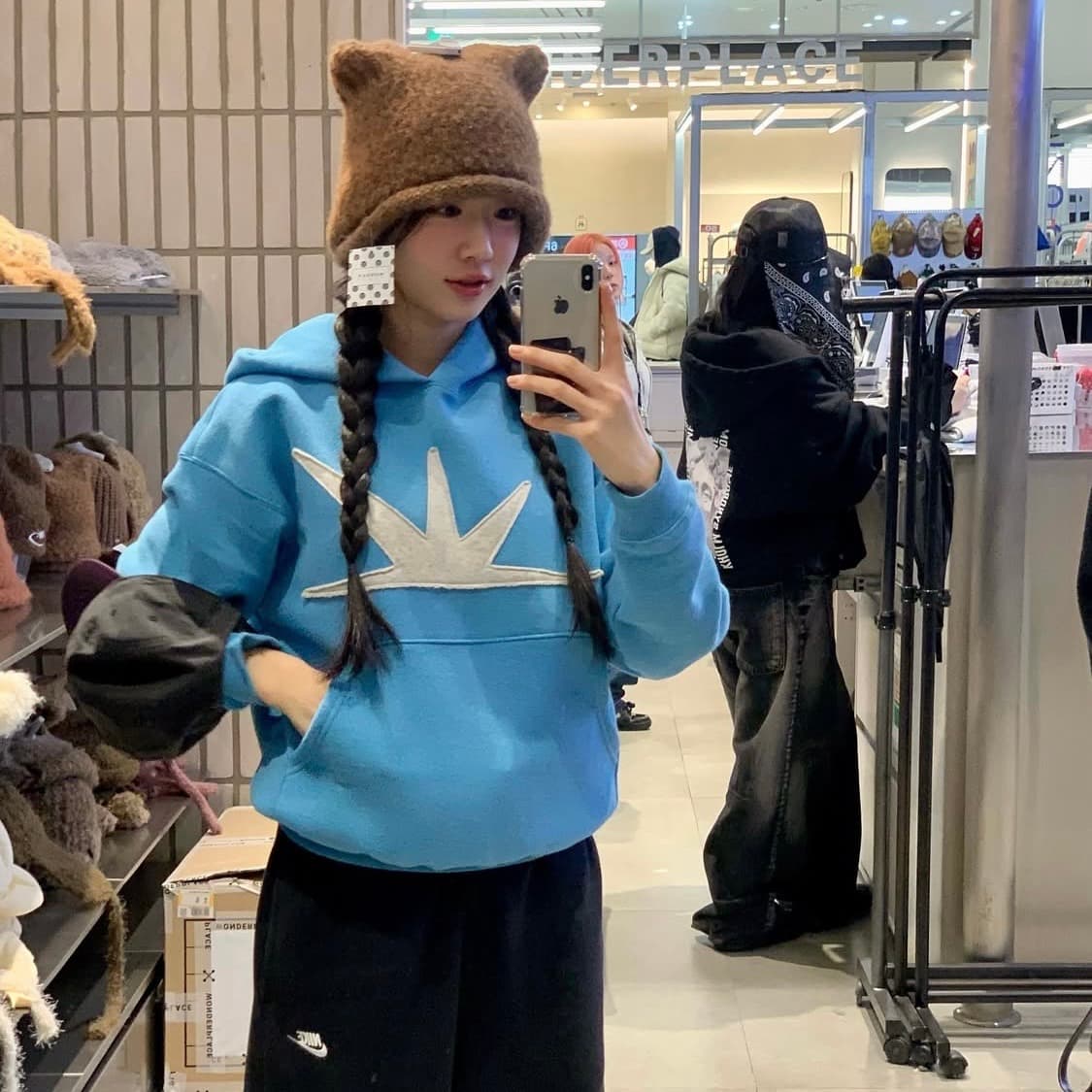 썬러브 후드티 블루 L 상품이미지6