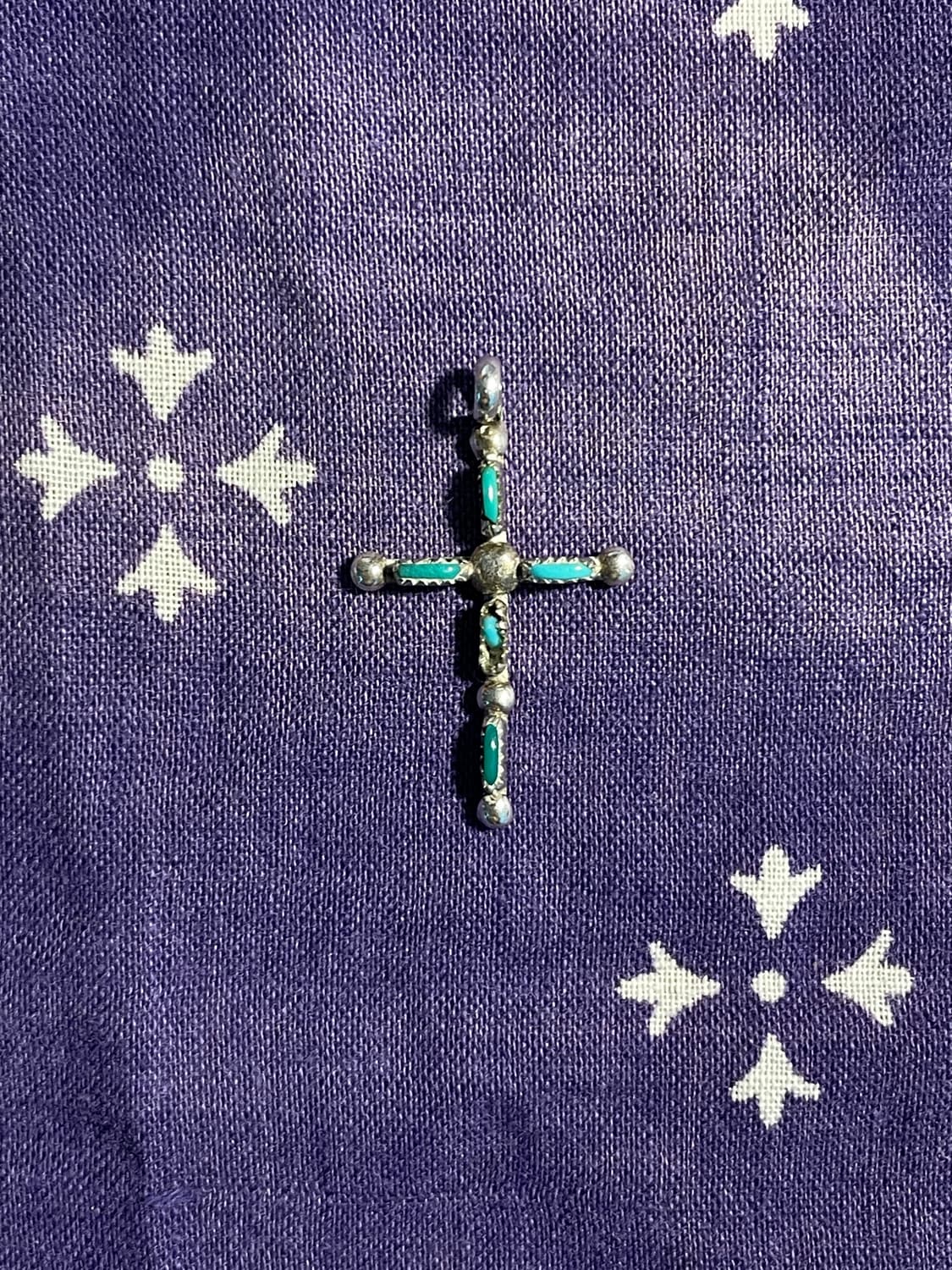 Vintage Sterling Turquoise Cross Pendant 상품이미지1