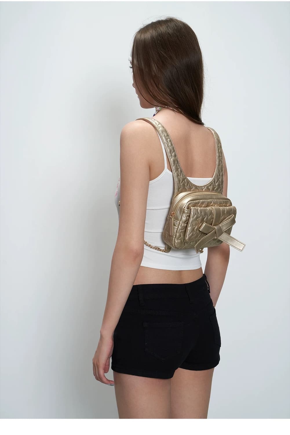 ECODAY 리본 체인 숄더 백팩_골드 상품이미지3