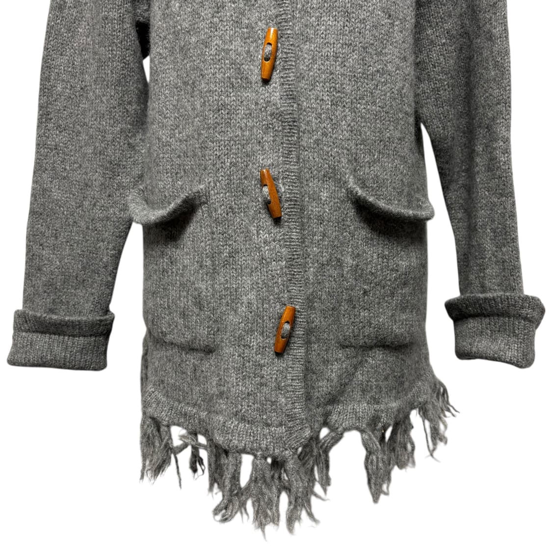 3795 그레이 울100 떡볶이 더플 니트가디건 상품이미지3