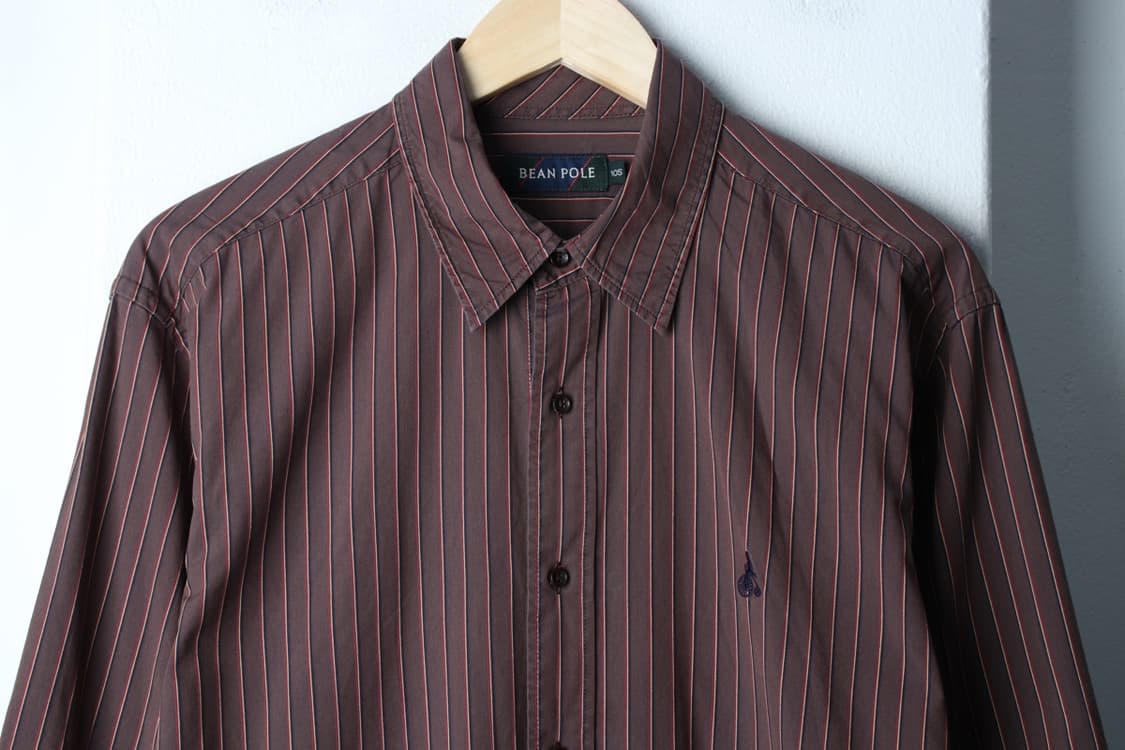 (XL-2XL) 빈폴 셔츠 남방 빅사이즈 스트라이프 브라운-H30667 상품이미지3