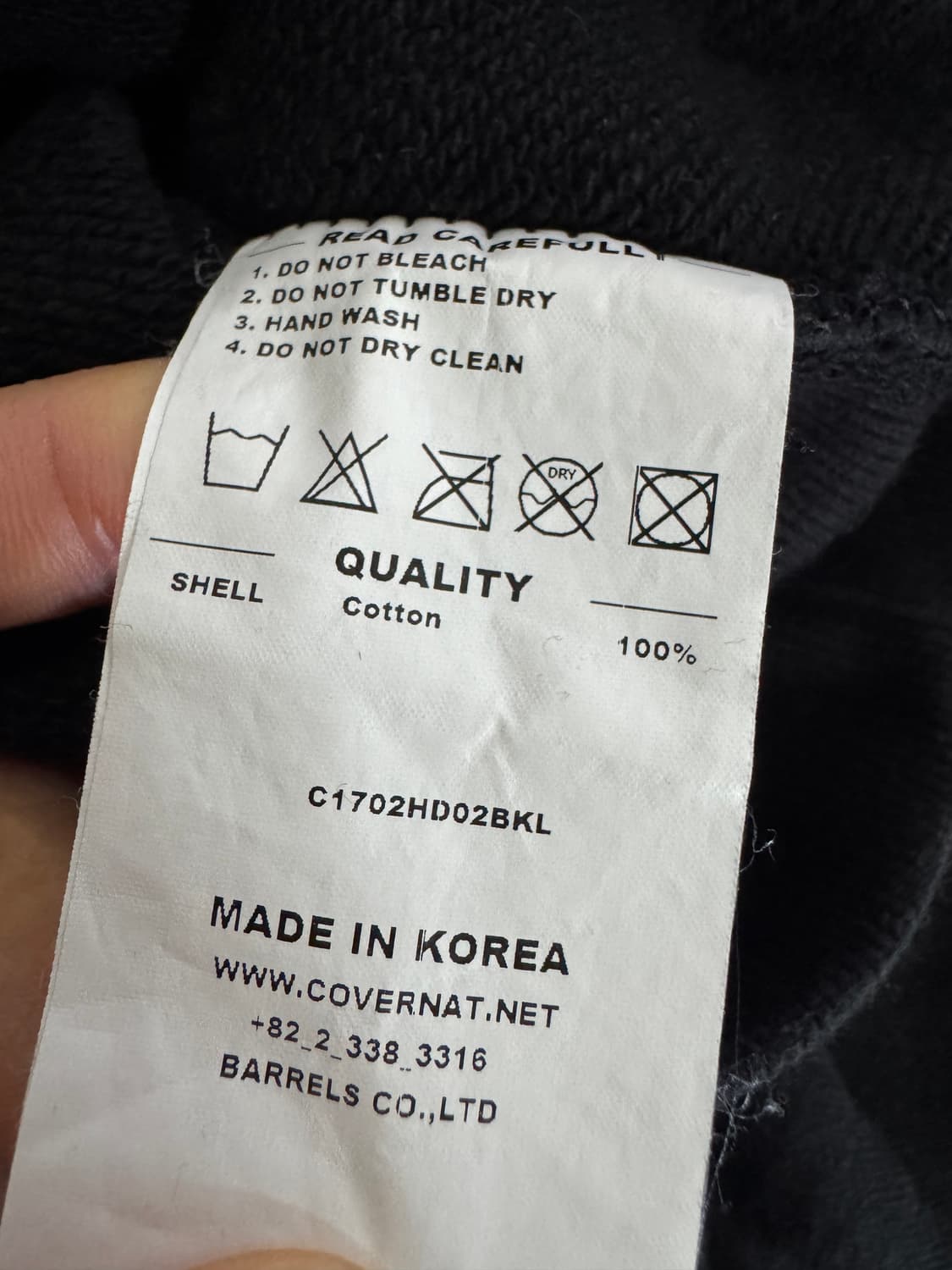 커버낫 스펠아웃 헤비 코튼 후드티 L 블랙 상품이미지3