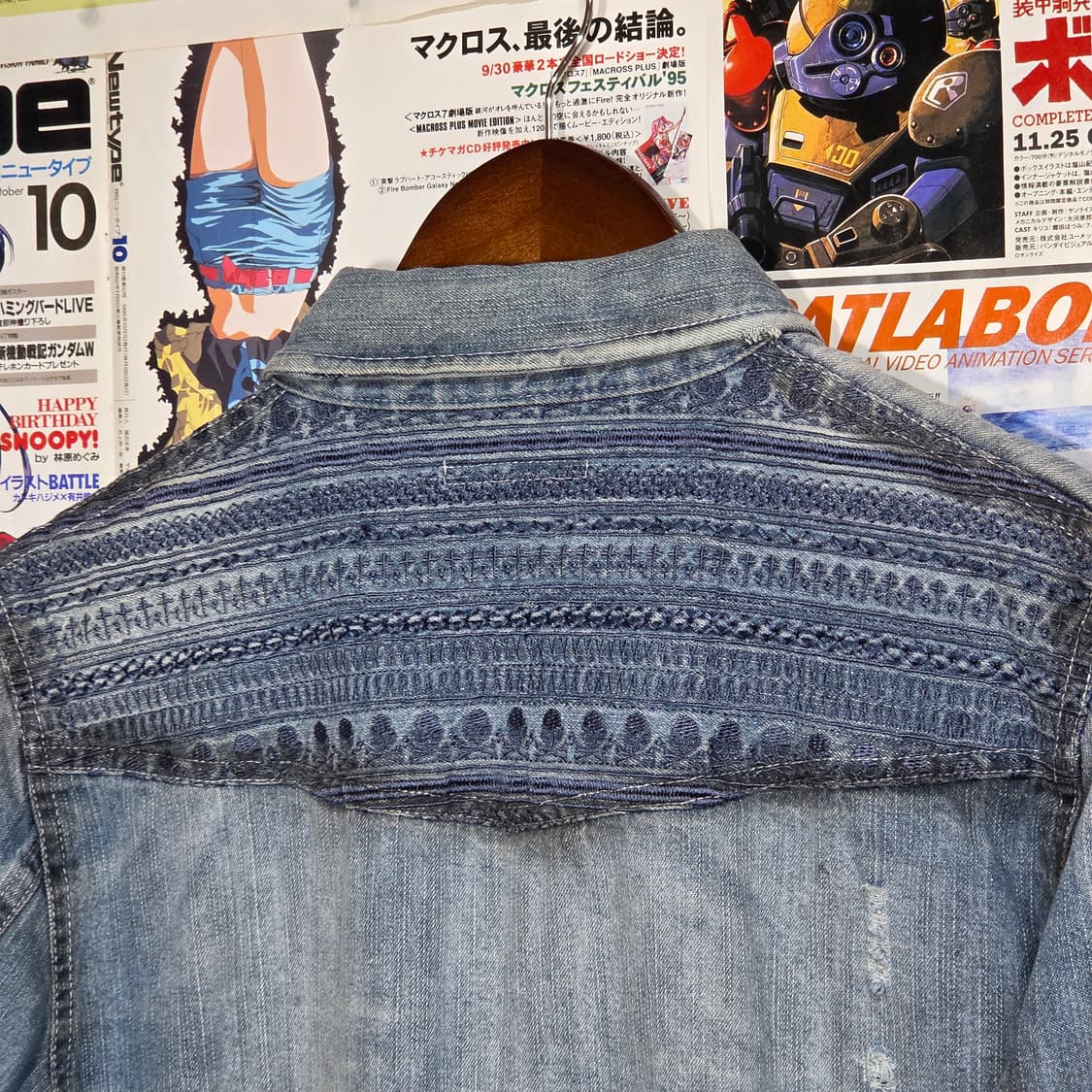 JPN 에스닉 자수 패턴 스터드 데님 셔츠 상품이미지7