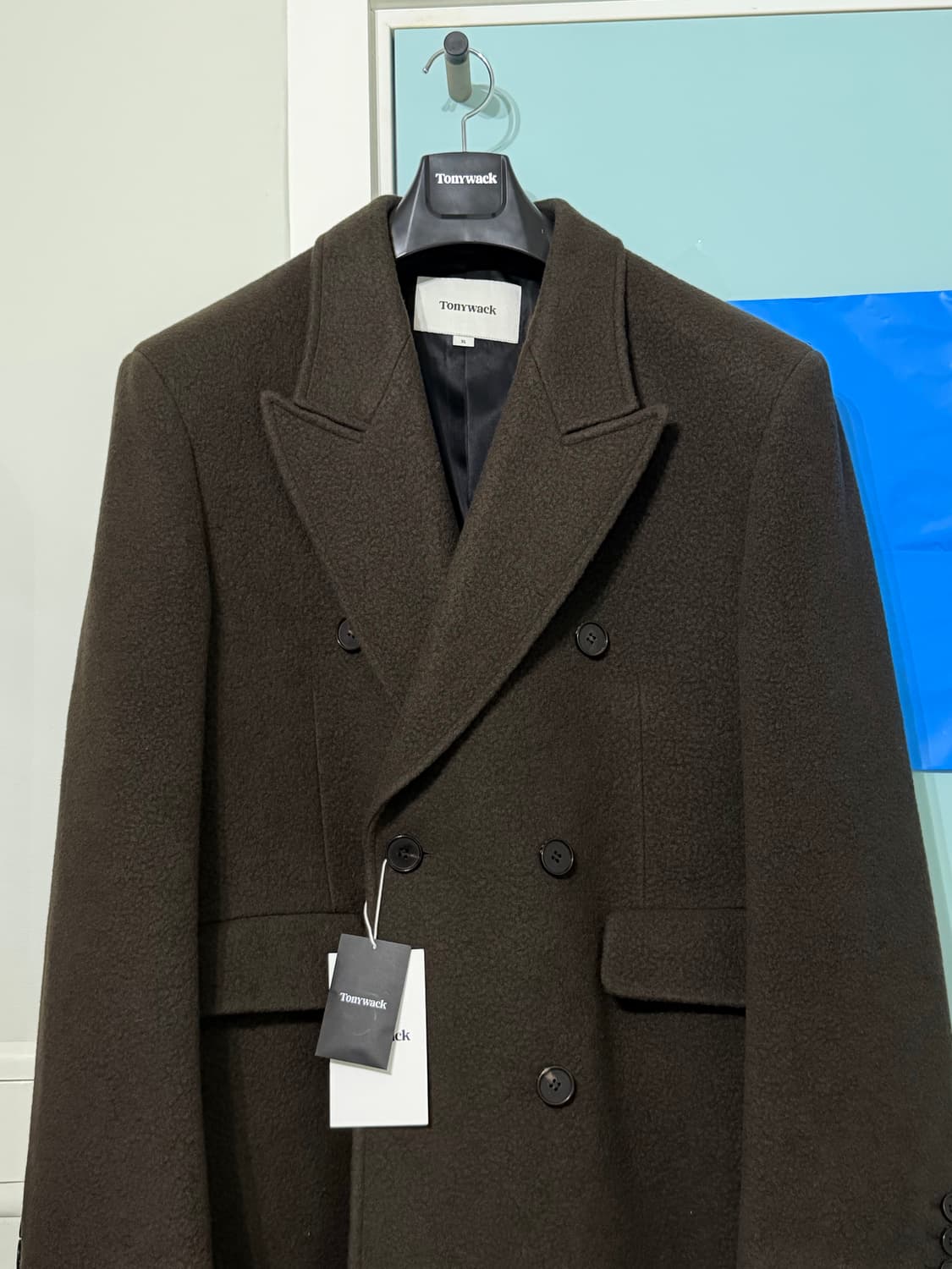 토니웩 텍스쳐드 울캐시미어 더블코트 다크브라운 사이즈 엑스라지 상품이미지4