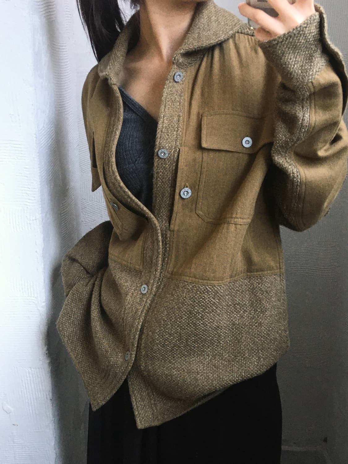 RRL 더블알엘 베이지 카라 울 헌팅 셔츠 상품이미지1