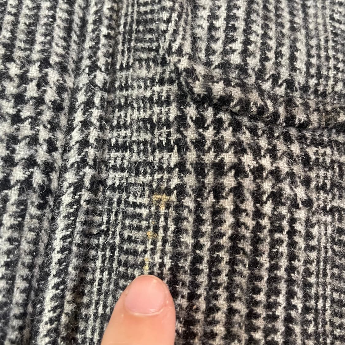 BASIC HOUSE 블랙 그레이 체크 무늬 더플코트 100 상품이미지8