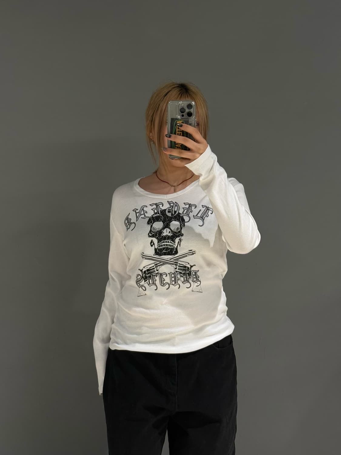skull & gun printing detail long sleeve 상품이미지2