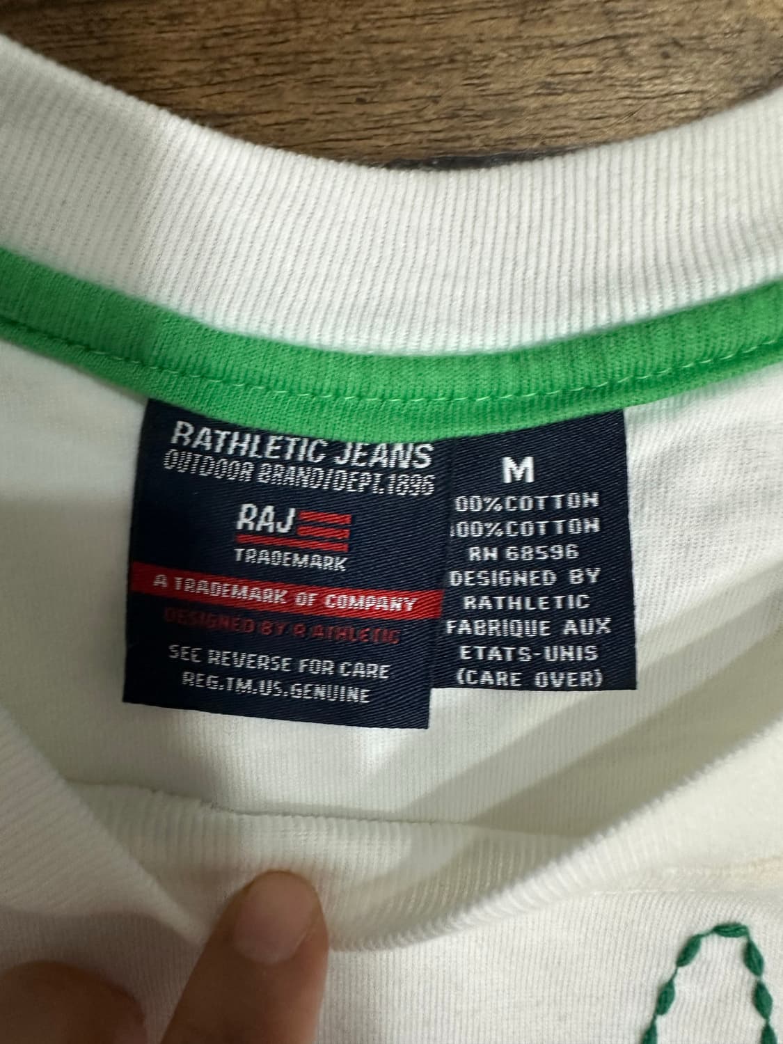 RATHLETIC JEANS 토끼 자수 반팔티 / 100% 코튼 M 상품이미지5
