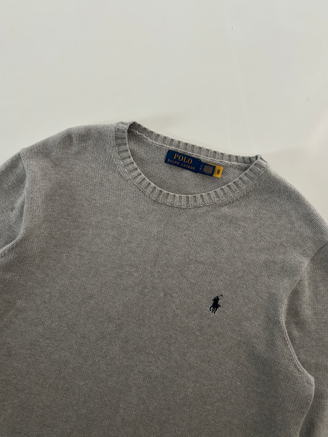 Polo 폴로 랄프로렌 QR신형 그레이 라운드넥 니트 상품이미지3