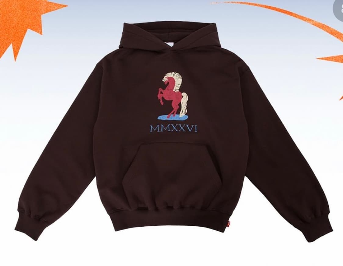 [L] 아이앱 스튜디오 붉은말 후드 새상품 레드 홀스 후디 상품이미지1