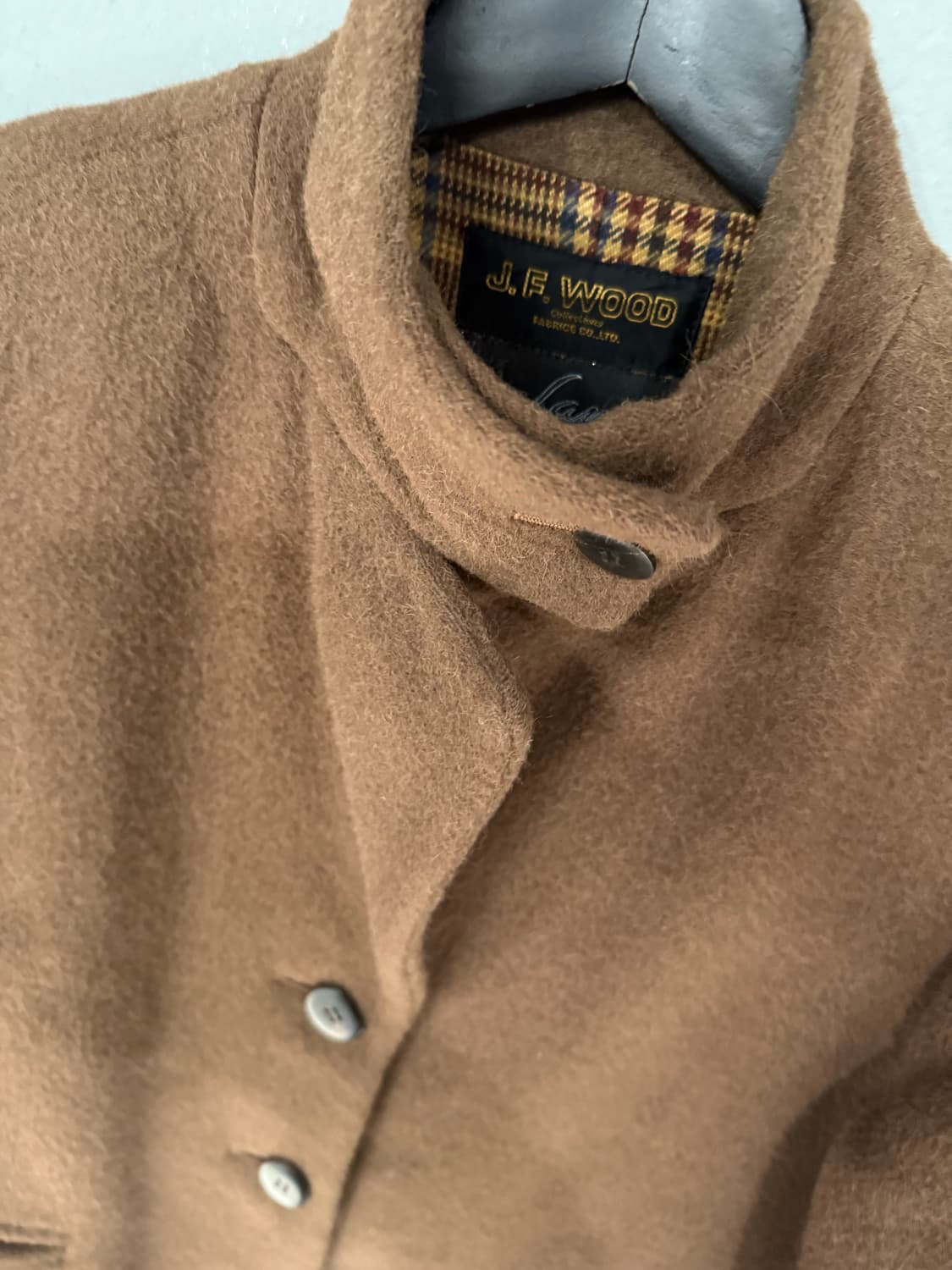 one button high-neck point coat 상품이미지8