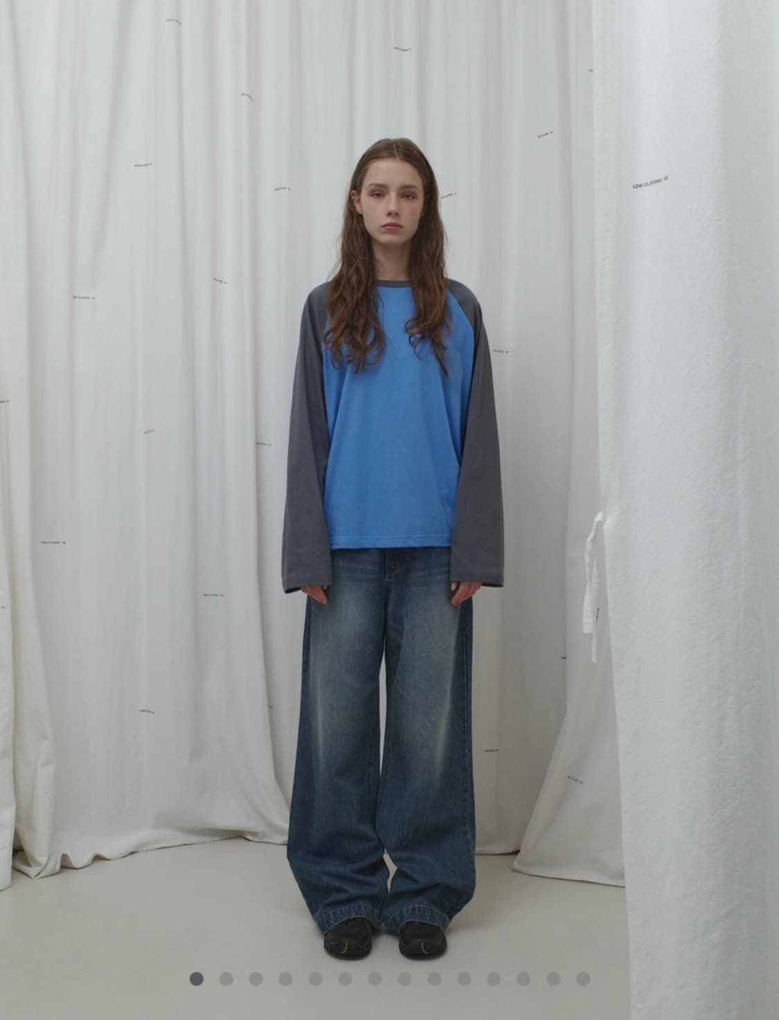 로우클래식 래글런 티셔츠 롱슬리브 블루 RAGLAN ILc T-SHIRT 상품이미지2