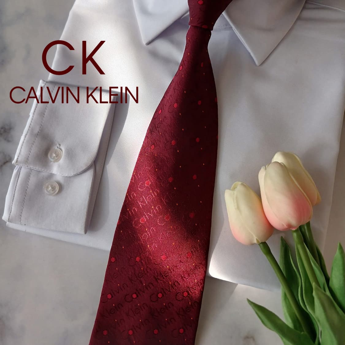 켈빈클라인 컬렉션 로고 자카드 넥타이 9cm B등급 A19021 상품이미지1