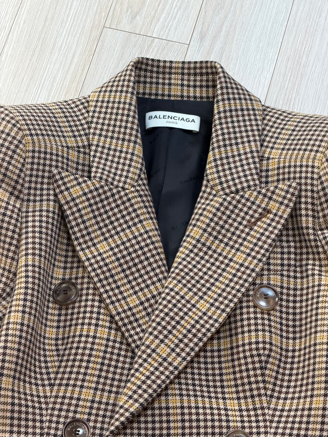 발렌시아가 아워글래스 체크자켓 36 상품이미지3
