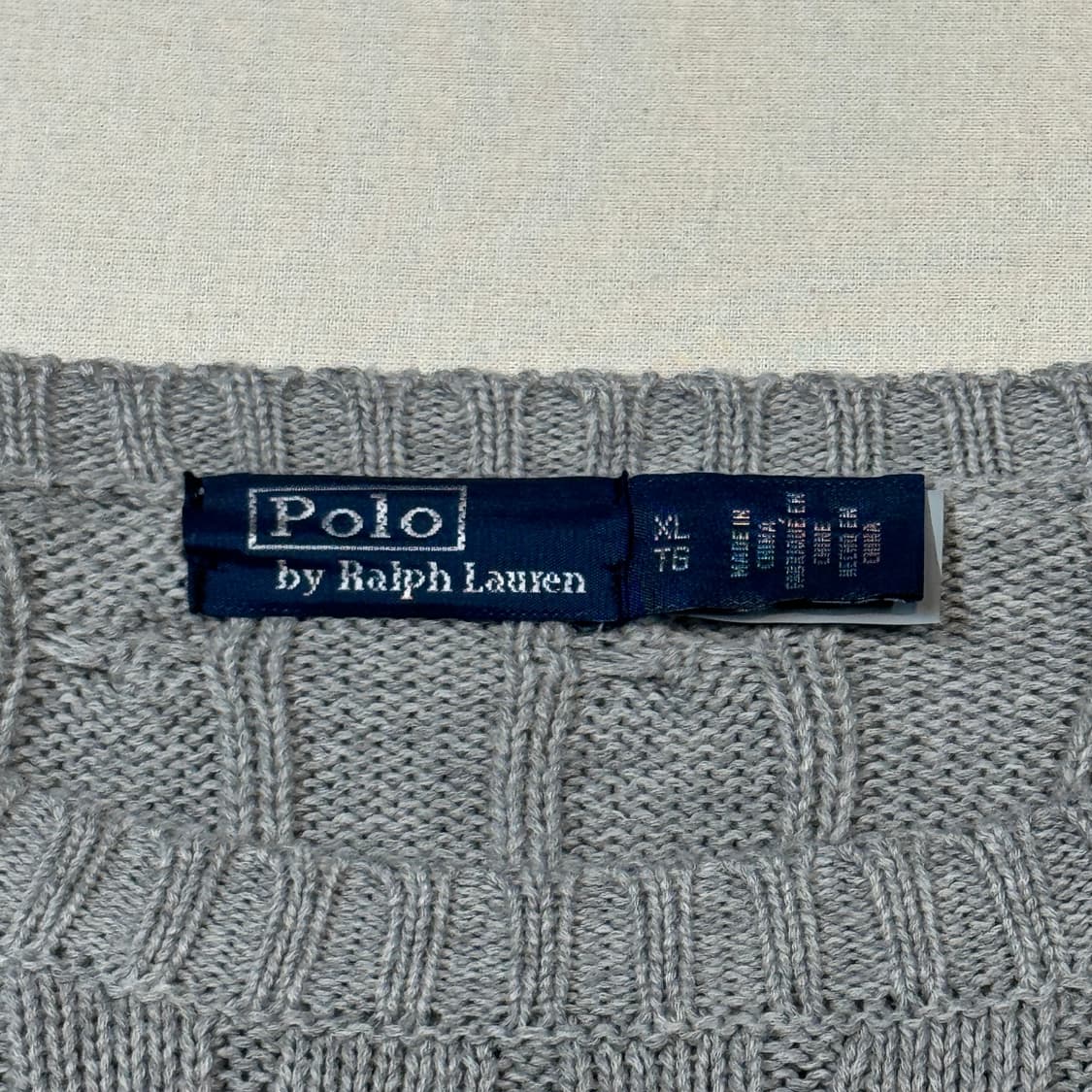 XL) 폴로 랄프로렌 케이블 꽈배기 라운드넥 니트 신형 큐알탭 상품이미지6