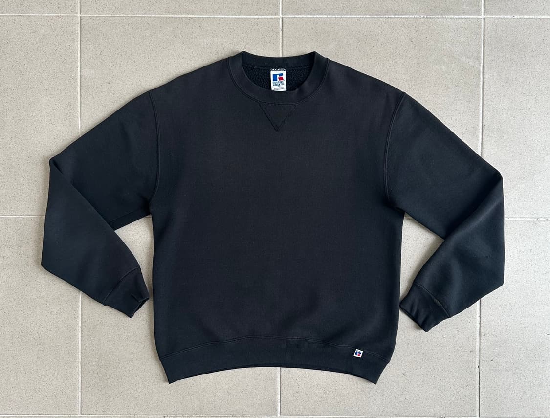 90s 빈티지 러셀 스웻셔츠 블랙 M USA 상품이미지1