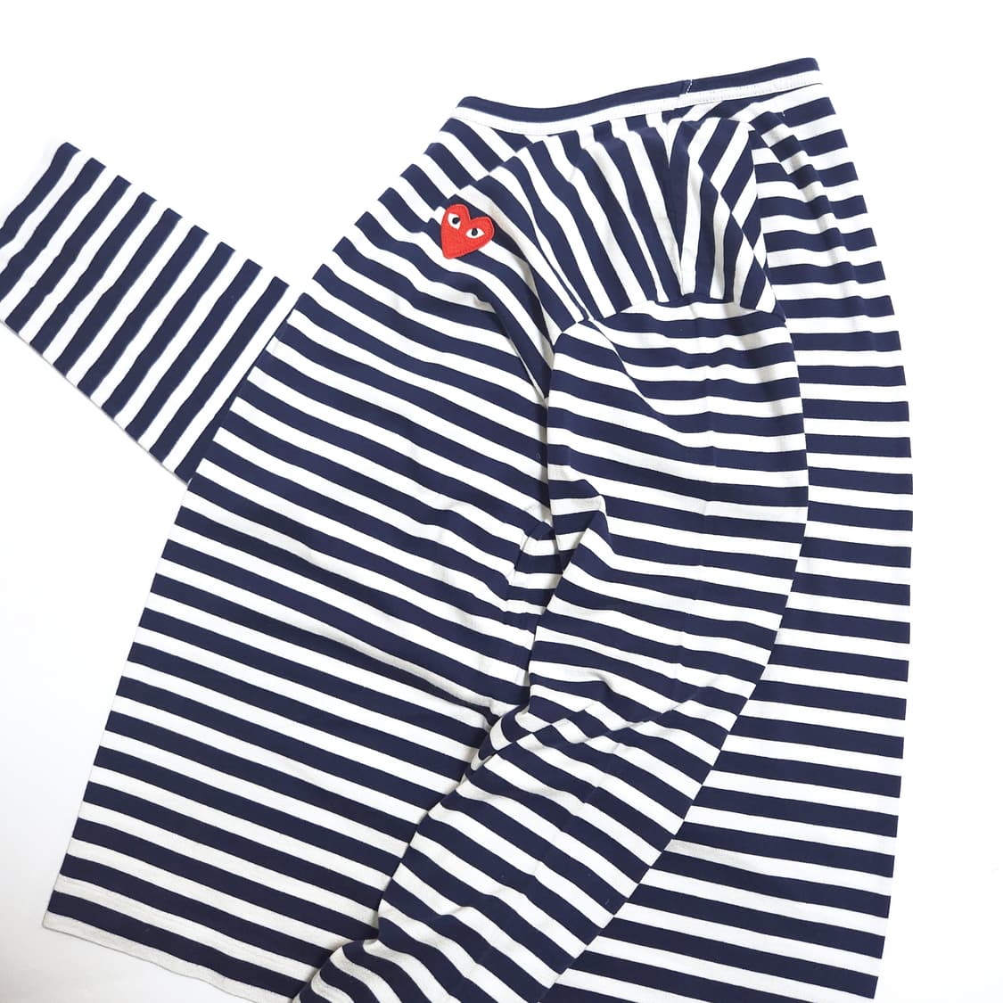 꼼데가르송 레드와펜 스트라이프 긴팔 티셔츠 네이비 상품이미지4