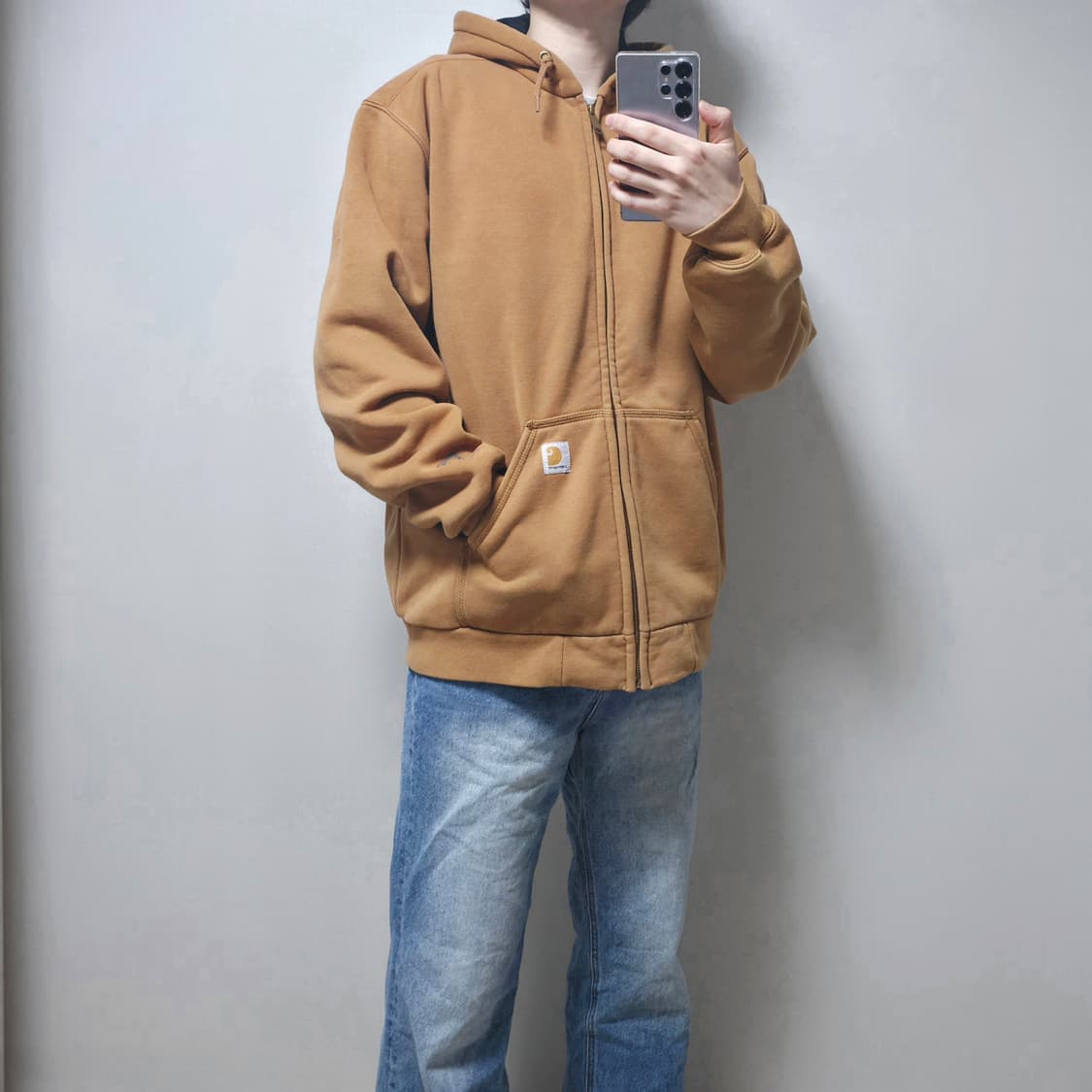 칼하트 레인디펜더 써멀 후드집업 칼하트브라운 (M) 상품이미지8