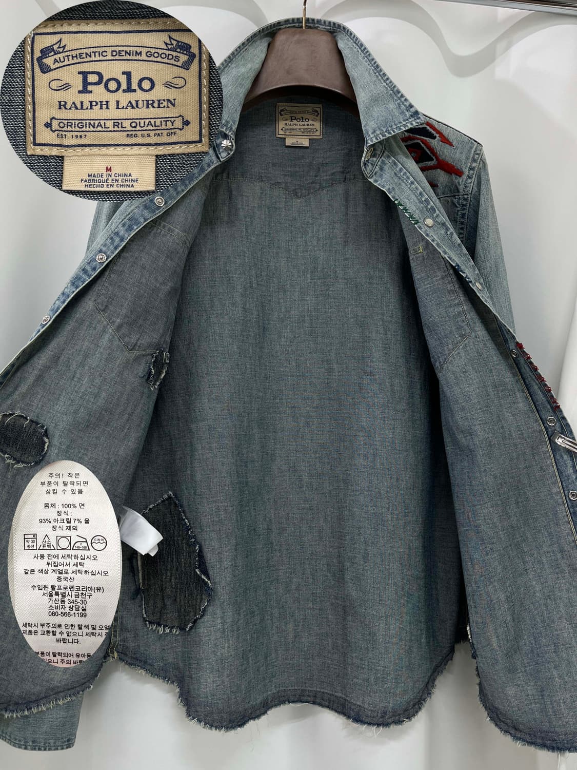 폴로 랄프로렌 리페어 콘초 아즈텍 사우스 웨스턴 데님 셔츠 상품이미지3