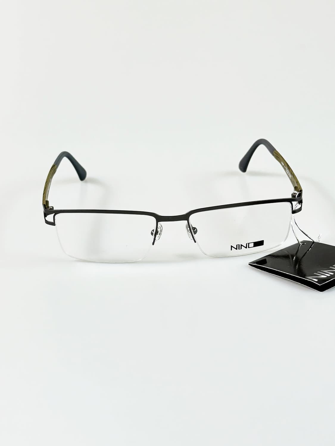 프랑스제 NINO EYEWEAR 반무테 메탈 스퀘어 빈티지 안경 상품이미지1