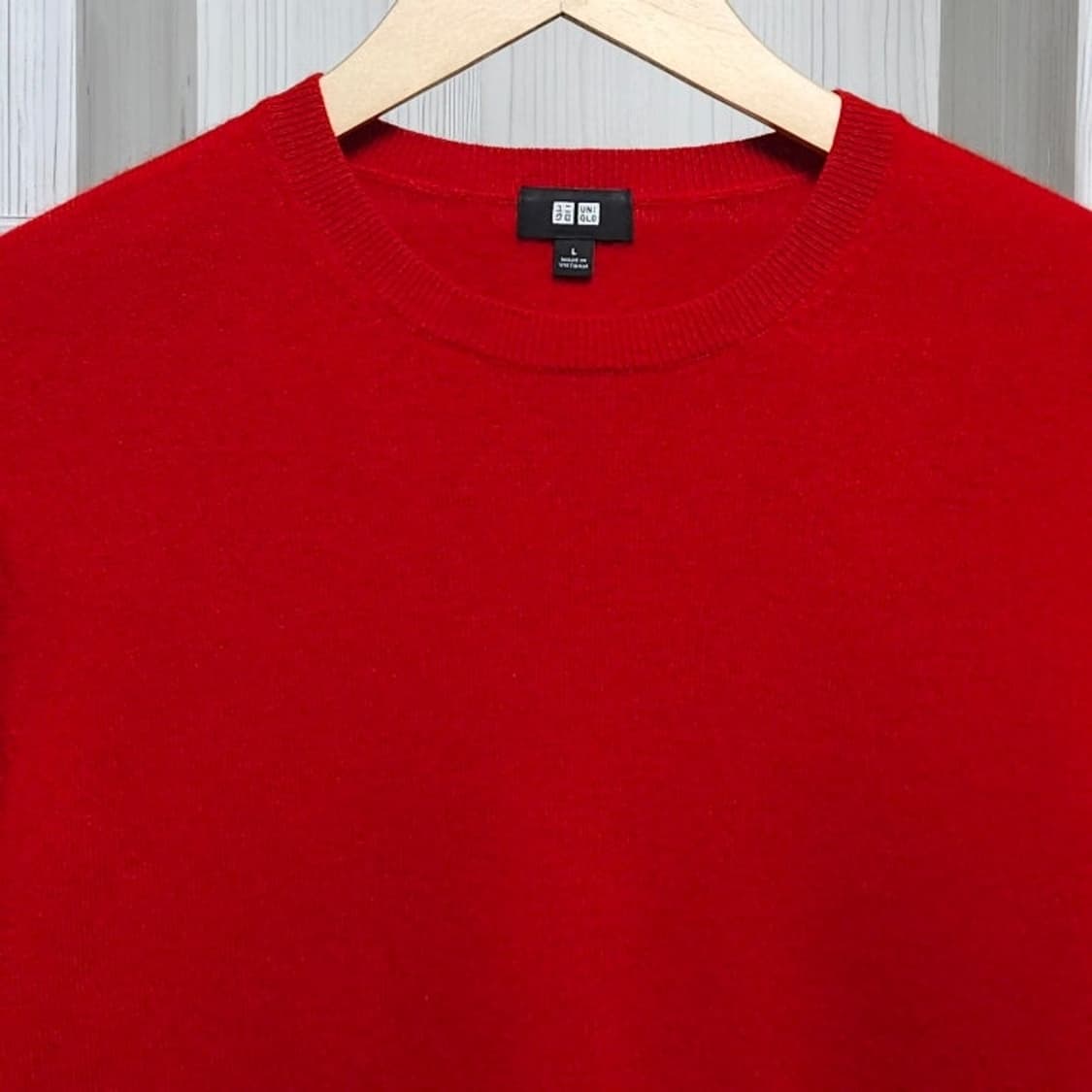 100)유니클로 캐시미어100% 니트 레드 상품이미지2