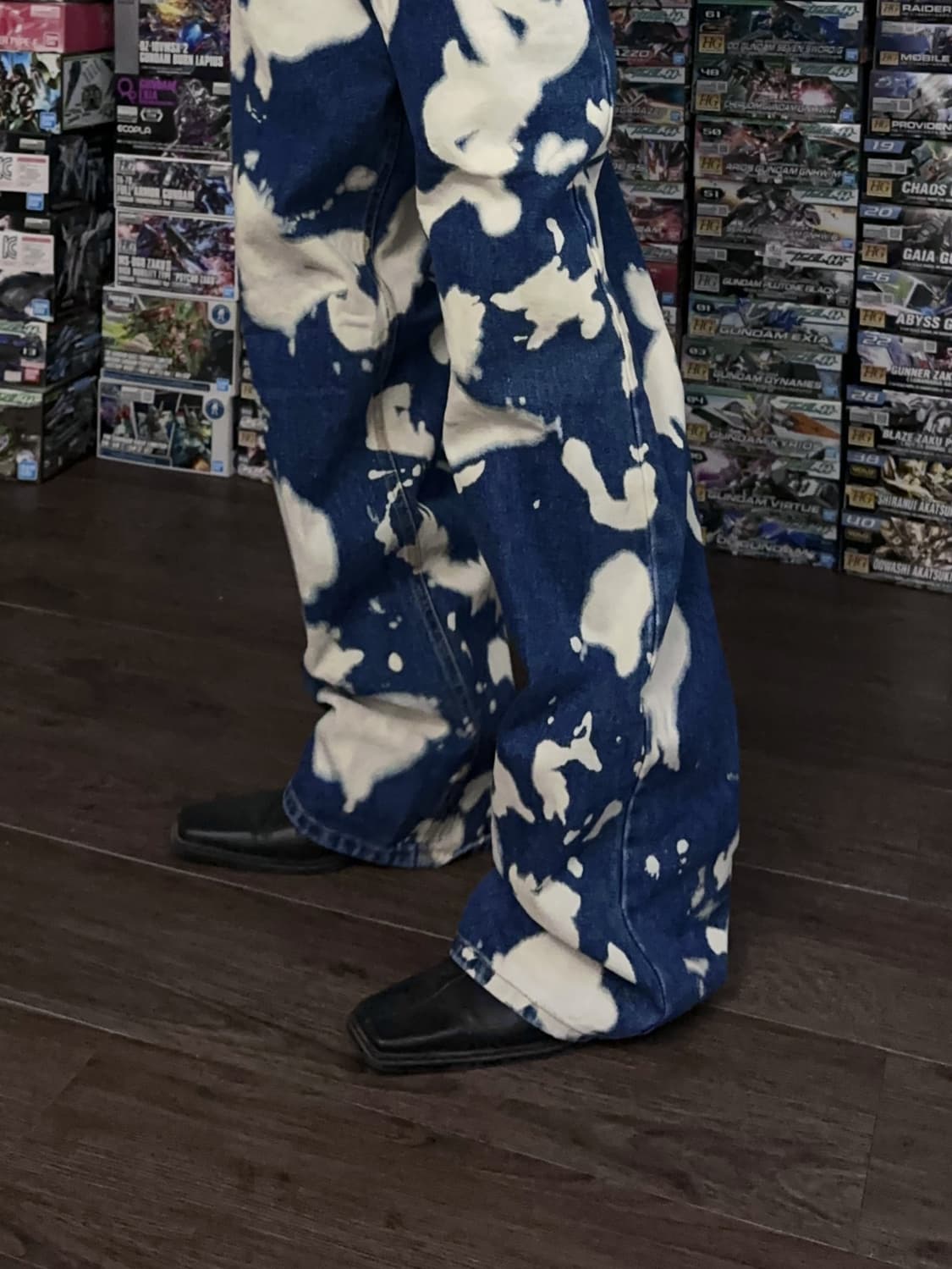 Black Up 타이다이 워시드 스트레이트 진 상품이미지1