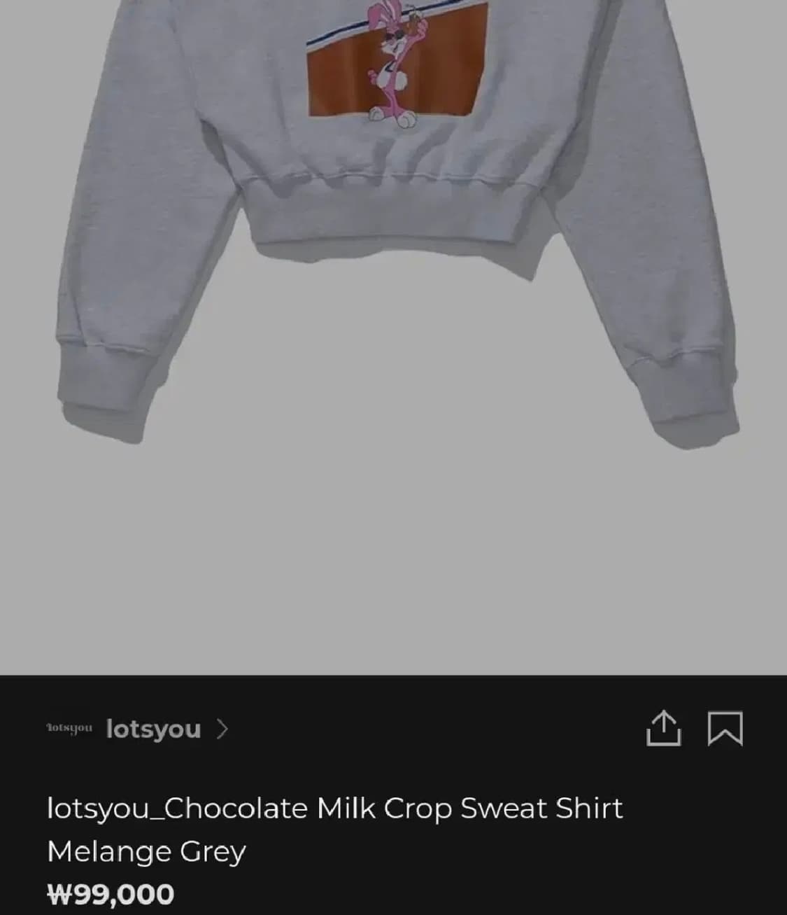 10만구입 새상품 크롭 맨투맨 유행 꾸안꾸패션 상품이미지2