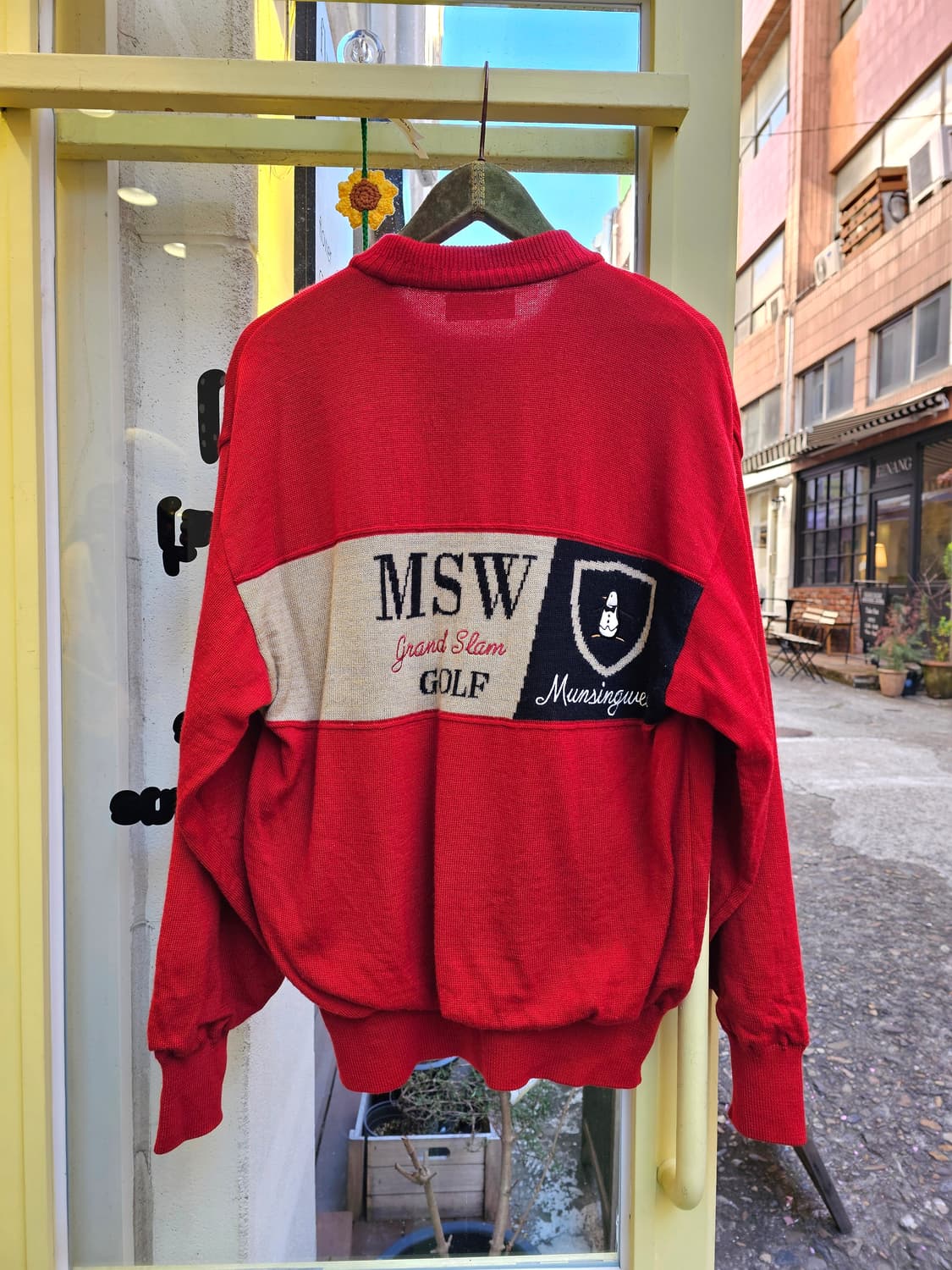 Munsingwear 레드 윈드스토퍼 울니트 상품이미지7