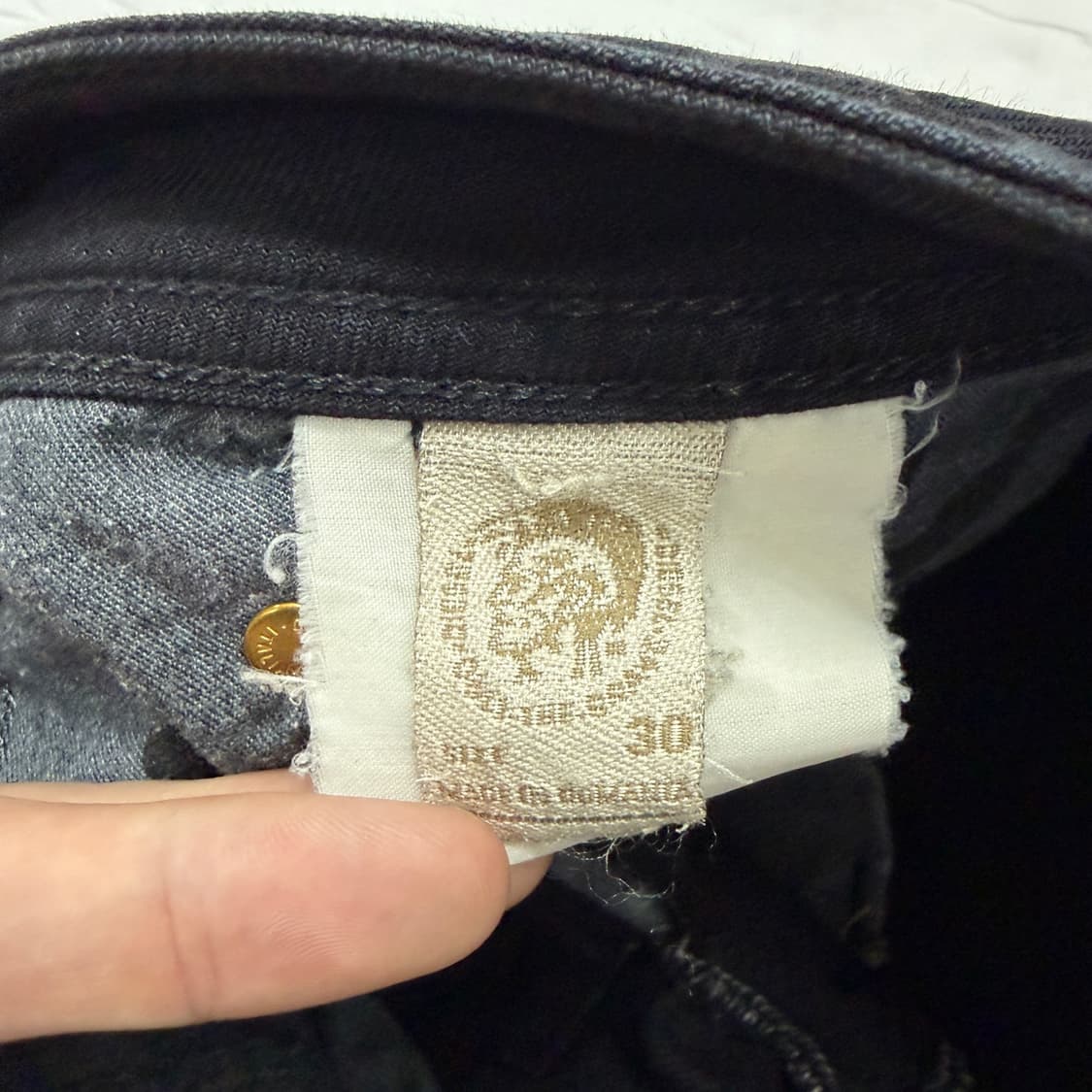 디젤 블랙 가죽 패치 플레어 데님팬츠 상품이미지7