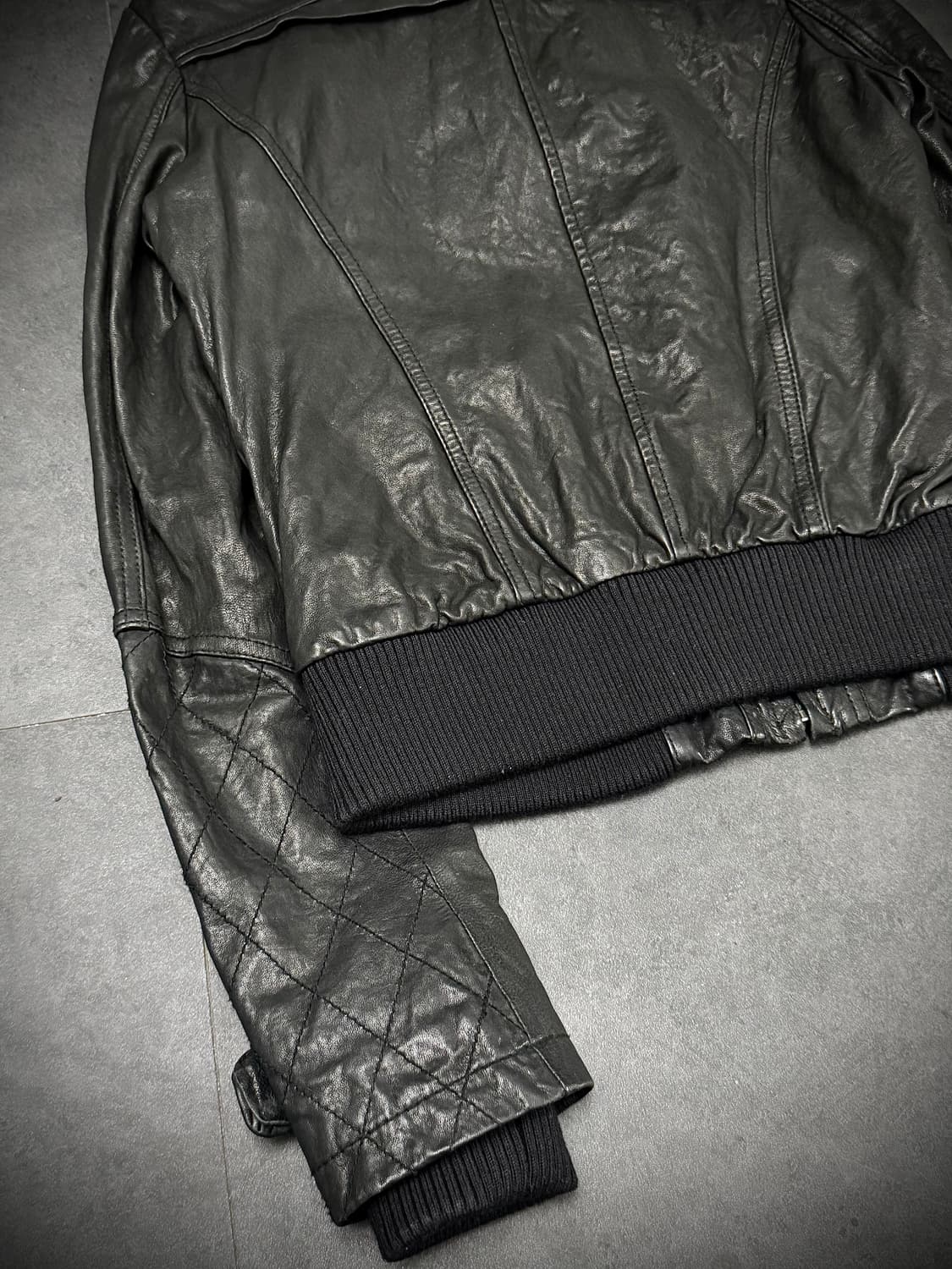 Real leather stitch jacket 상품이미지7