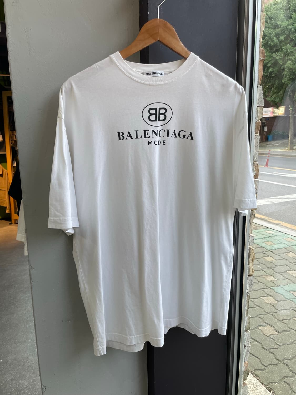 XS/ 발렌시아가 BB 로고 모드 반팔 상품이미지1