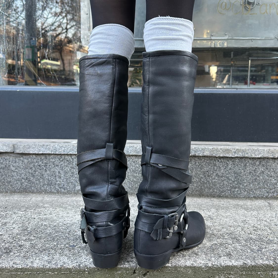 00s 미국 빈티지 가죽 본디지 롱 부츠 상품이미지10
