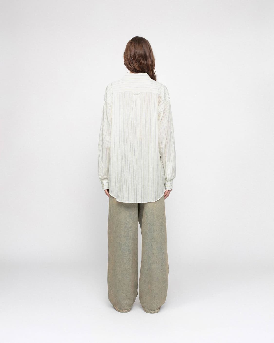 Stussy cotton linen stripe shirt L사이즈 상품이미지4
