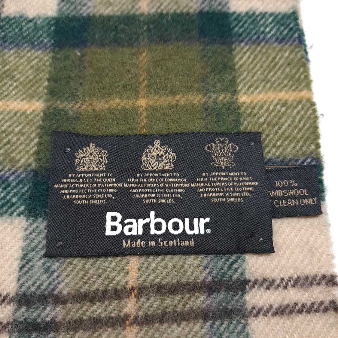 MX415 바버 스코틀랜드판 램스울 3로얄워런트 베이지 머플러 목도리 상품이미지5