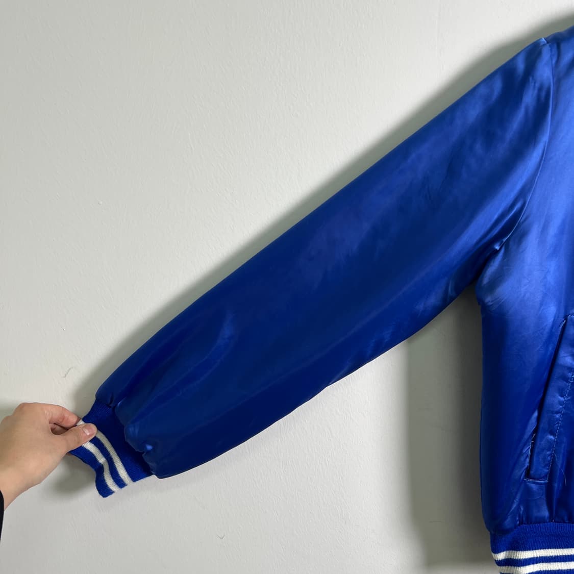 70's LA 다저스 블루 새틴 블루종 점퍼 XS 상품이미지6