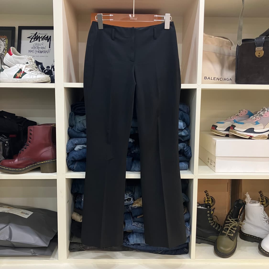 프라다 블랙 슬랙스 38 상품이미지1