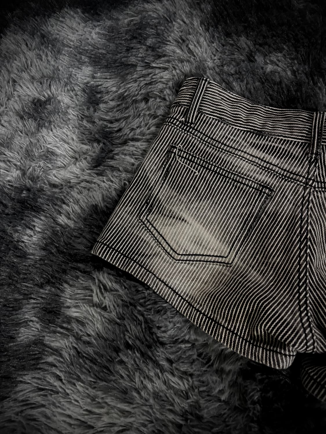 흑청 스트라이프 워싱 숏팬츠 상품이미지5