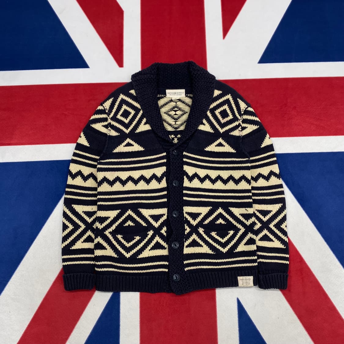 데님앤서플라이 랄프로렌 숄카라 가디건 M 상품이미지1