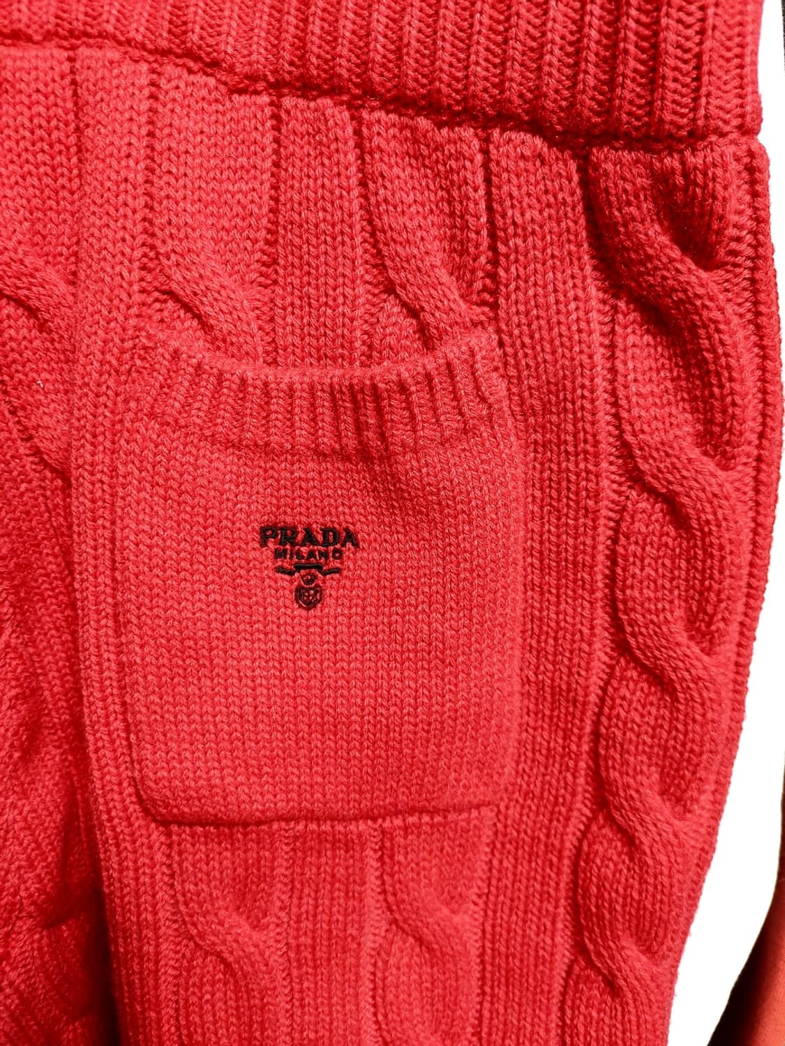 프라다 버건디 케이블 캐시미어 니트 반바지 50 백화점판 상품이미지3