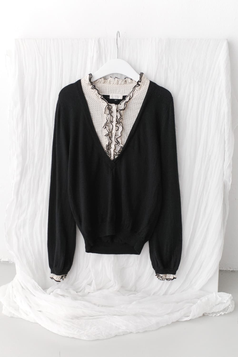 dot frill layered knit 상품이미지1