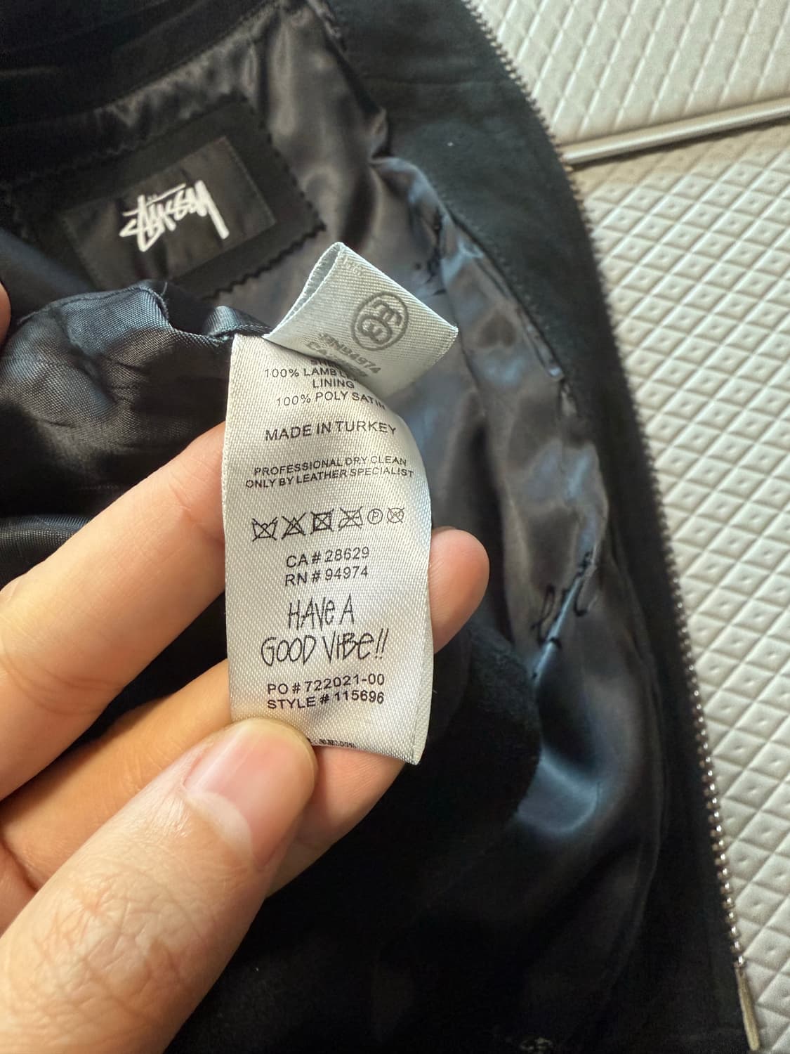 (L) 스투시 양가죽 스웨이드 빙 자켓  상품이미지6