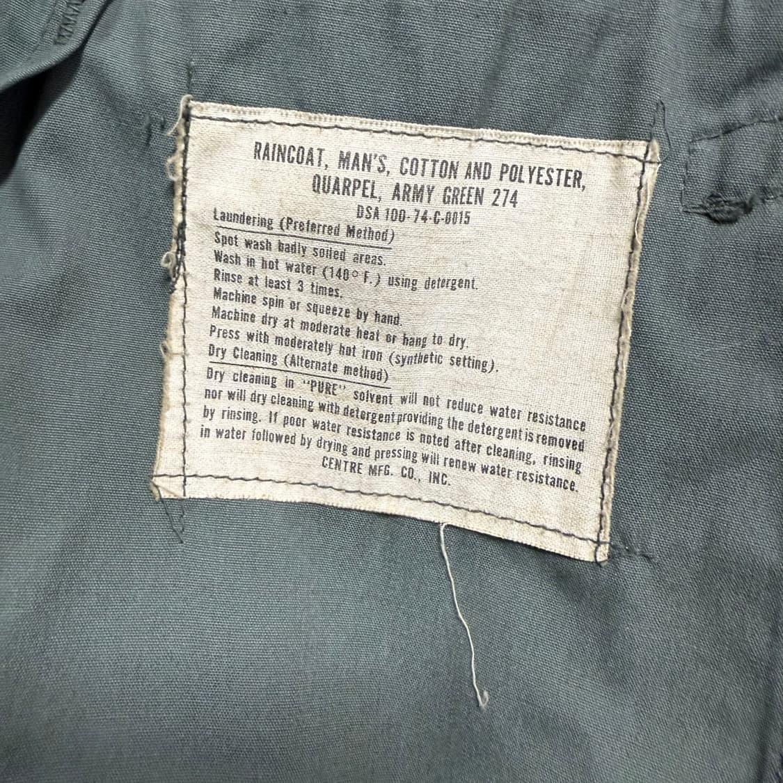 1970s US Army 레인 트렌치 코트  상품이미지10