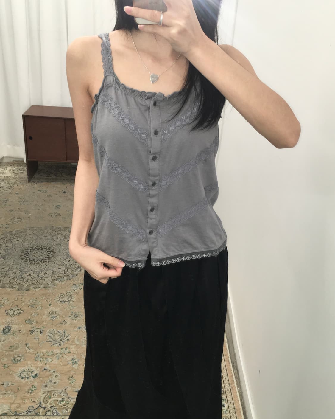 그레이 레이스 슬리브리스 상품이미지1