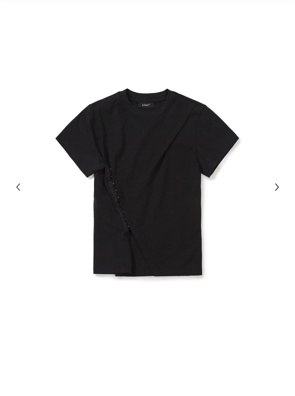 LCDC 후크 디테일 슬림 티셔츠 블랙 M (텍o새상품) 상품이미지4