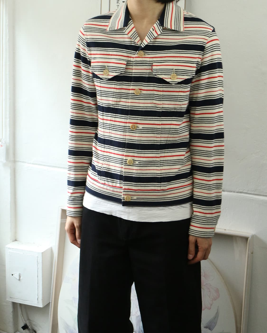 준야 와타나베 맨 X 리바이스 스트라이프 자켓 상품이미지3