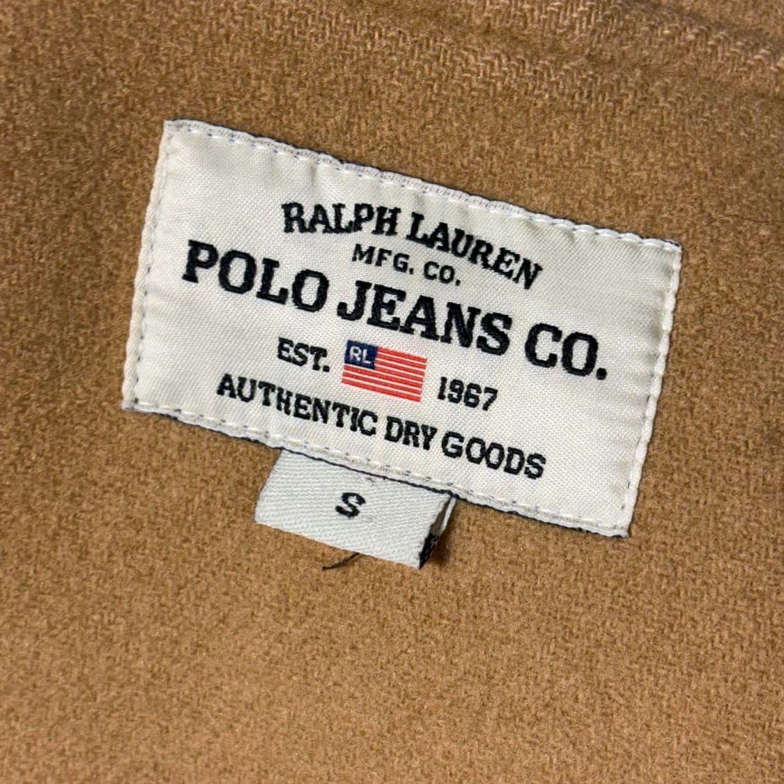 폴로 진스 베이지 빅포켓 후드 미니 로고패치 울블렌드 떡볶이코트 롱 코트 상품이미지5