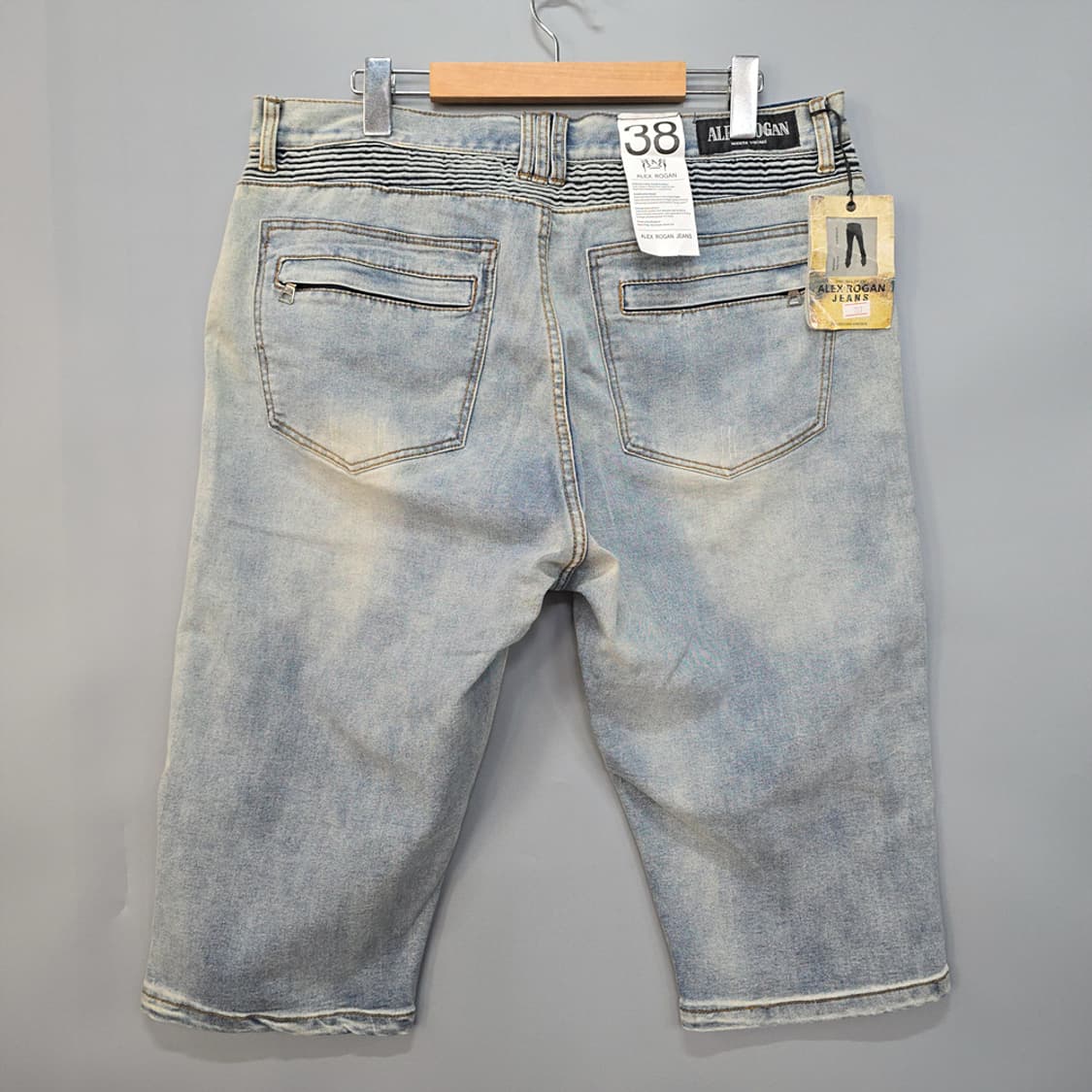 새제품)알렉스로간(ALEX ROGAN) 워싱 데님 하프팬츠 38 상품이미지2