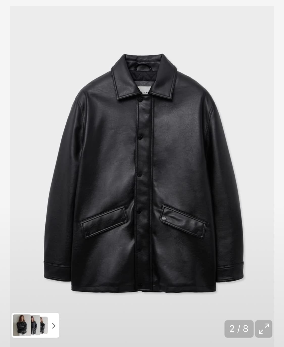 레이디볼륨 레더 자켓 파카 블랙(유니섹스) 상품이미지1