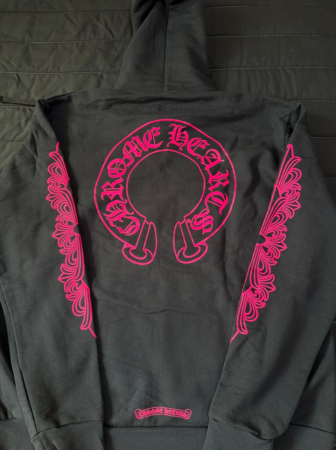 크롬하츠 홀스슈 플로랄 후드 집업 블랙핑크 L 상품이미지4