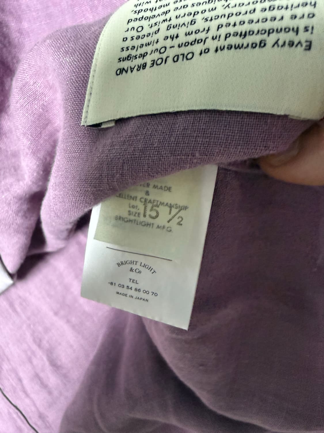 올드조 old joe 린넨 셔츠 15 1/2 상품이미지2